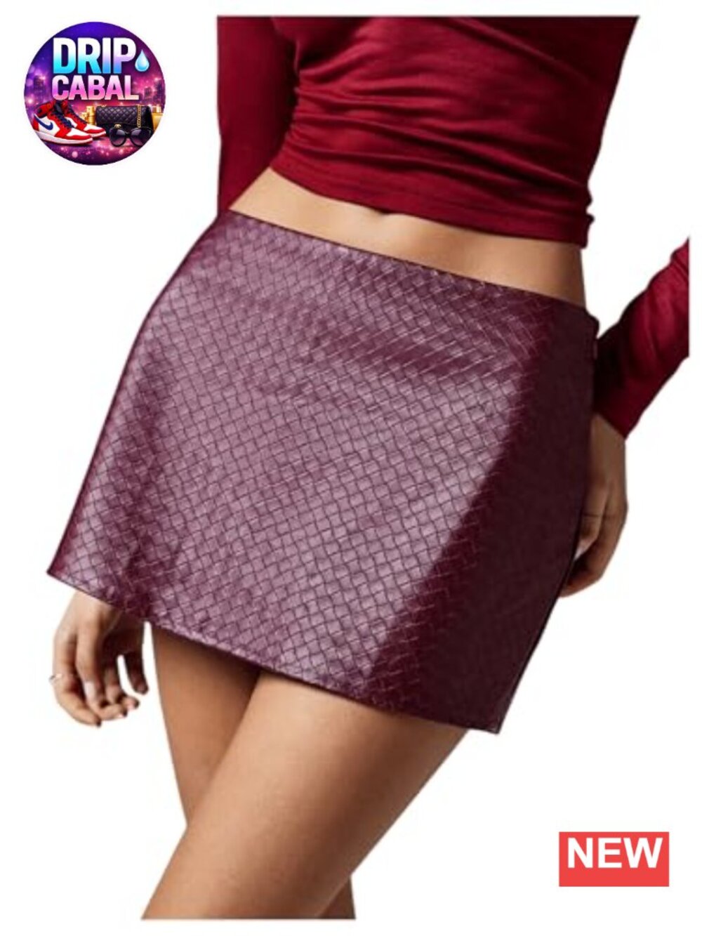 Faux Leather Low Rise Bodycon Mini Skirt for Women - Party Clubwear